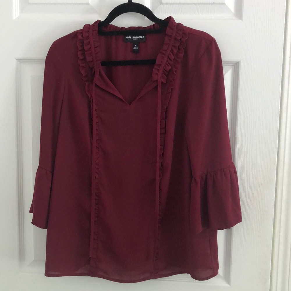 Karl Lagerfeld Bell Sleeve Blouse
